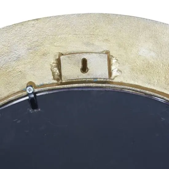 36" Gold Aluminum Contemporary Round Wall Mirror {5}