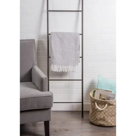 DII&reg; Gray Herringbone Stripe Throw {5}