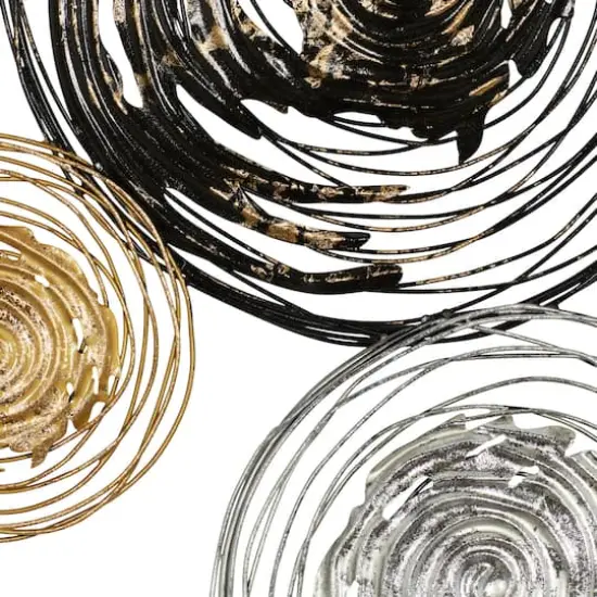 42" Black, Silver & Gold Metal Contemporary Wall D&eacute;cor {4}