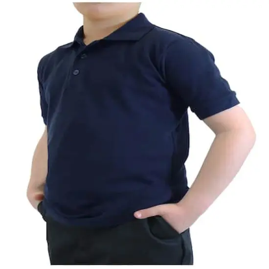 Galaxy By Harvic School Uniform Short Sleeve Boy's Pique Polo ShirtNavy {1}