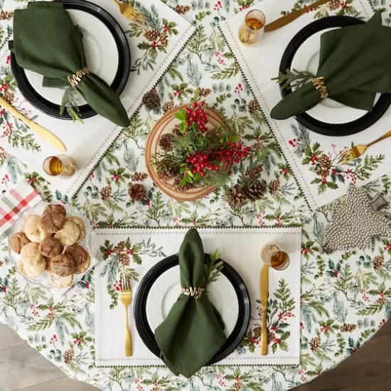 DII&reg; Heritage Holiday Sprigs Reversible Embellished Placemats, 4ct. {11}