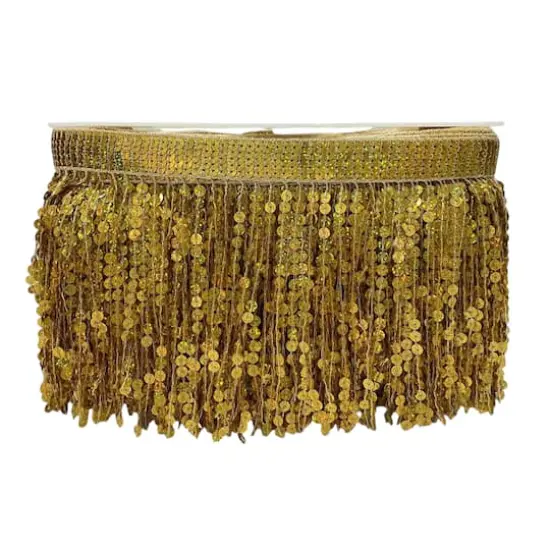 6" Sequin Fringe Trim by Celebrate It&reg; Gold {4}