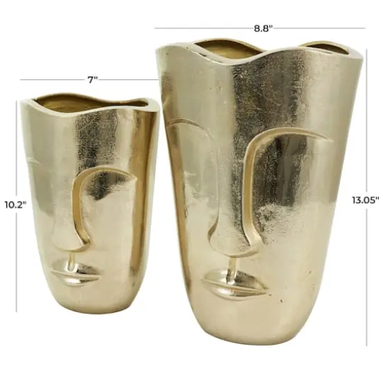 Gold Glam Aluminum Face Vase Set {12}