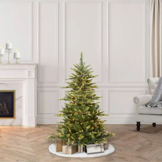 4.5ft. Pre-Lit Aspen Fir Artificial Christmas Tree, Clear Lights {7}