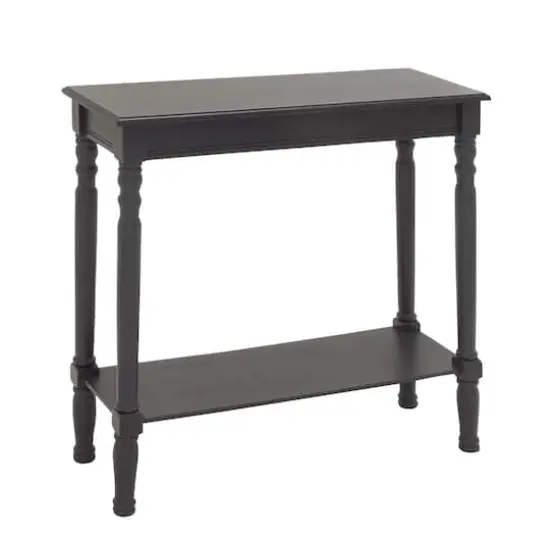 Black Traditional Wood Console Table, 32" x 32" {3}