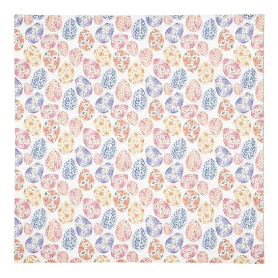 Colorful Floral Easter Eggs 10" x 10" Cotton Twill Napkin {1}