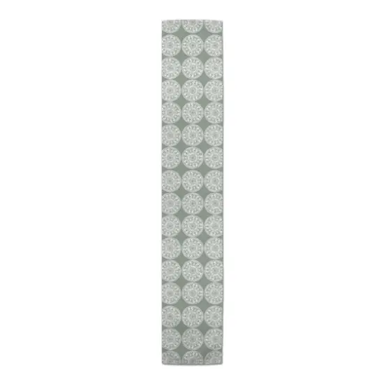 Small Medallions Indoor/Outdoor Table Runner Green {1}