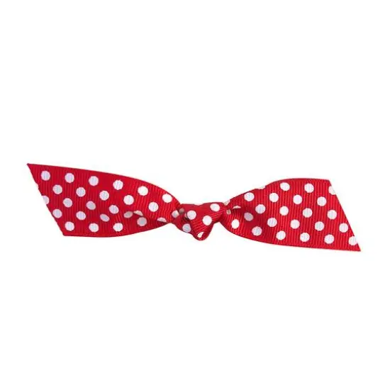 JAM Paper 7/8" Grosgrain Dots Twist Tie Flair Bows, 100ct. Red/White {2}