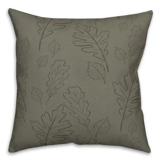 Green Large Leaf Pattern Throw Pillow {3}