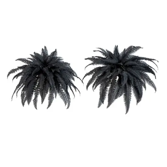 48in. Artificial Halloween Black Boston Fern - Set of 2 {1}