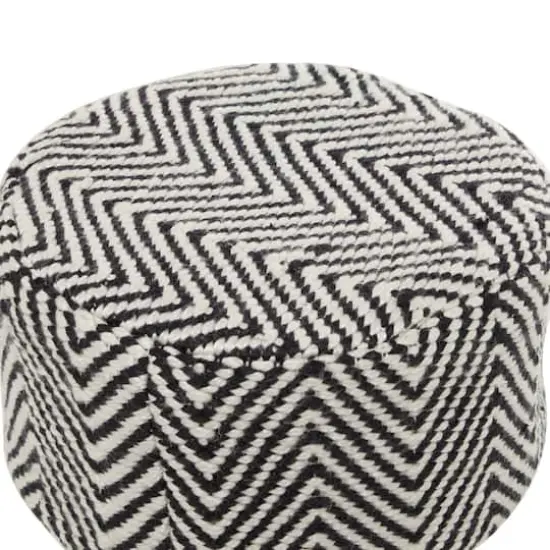 Black Wood Bohemian Stool, 16" x 16" x 17" {4}
