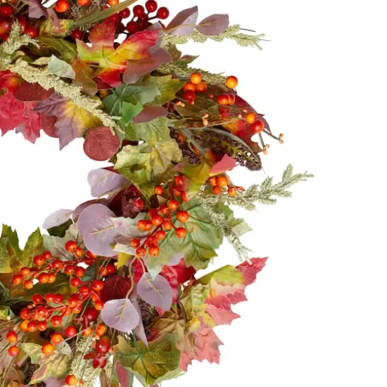 26" Leaves & Berries Fall Harvest Wreath {3}