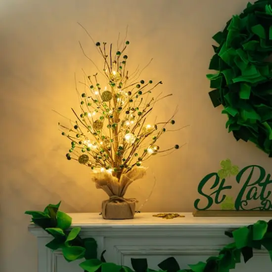 Glitzhome&reg; 21" Lighted St. Patrick's Gold Coin Table Tree {5}