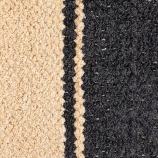 Hello Honey&reg; 20" Black & Cream Striped Cotton Blend Chenille Pillow {9}