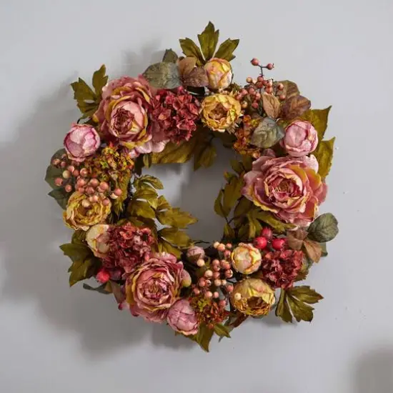 24" Peony & Hydrangea Wreath {9}