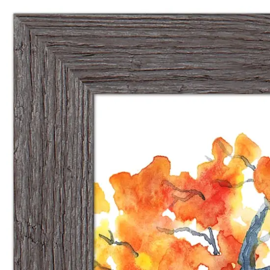 Watercolor Leaves Are Falling Fall Print in Western Gray Frame {4}