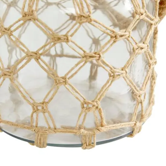 Brown Glass Coastal Lantern, 9" x 7" x 8" {6}