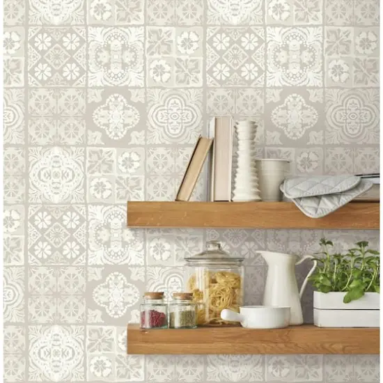 RoomMates Marrakesh Tile Peel & Stick Wallpaper Tan/Beige {4}