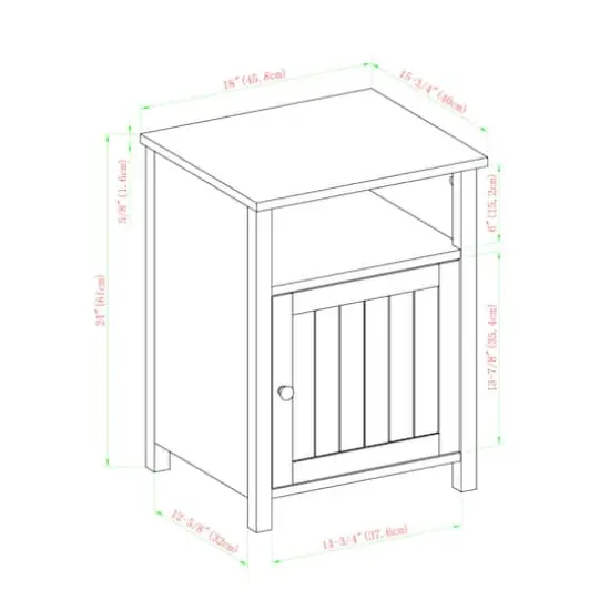 Walker Edison 18" Grooved Door Side Table White Oak {8}