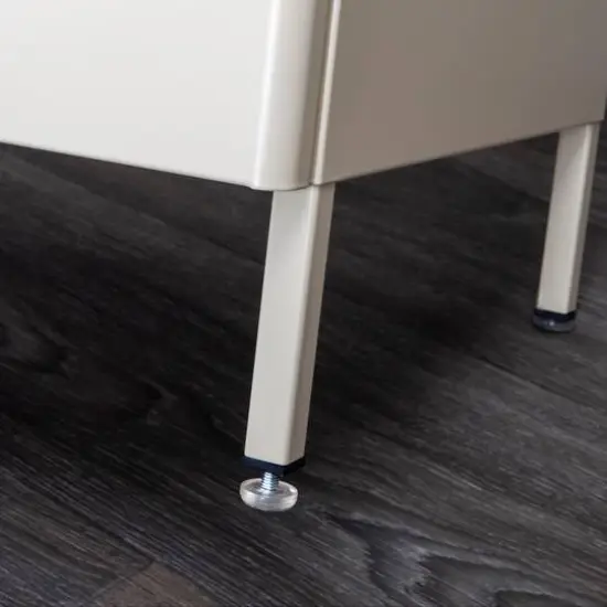 Hello Honey&reg; 40" Solstice Narrow Metal Accent Cabinet with Adjustable Storage Shelves and Arched Glass Door Cream {5}