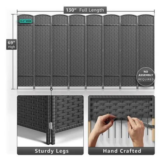 Sorbus Folding Divider Panel Gray {6}