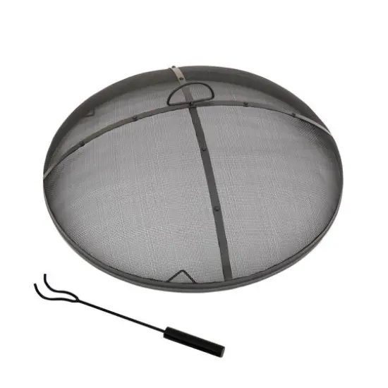 30" Deep Bowl Copper Fire Pit with Stand & Screen {8}