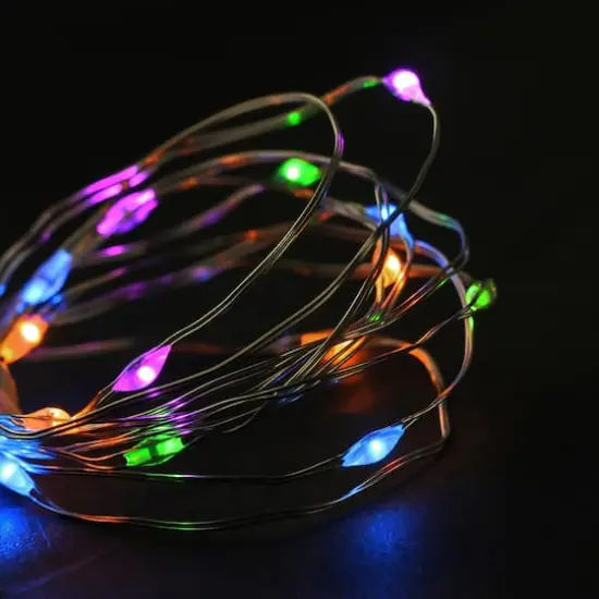 18ct. Multicolored LED Micro Fairy Easter String Lights {1}