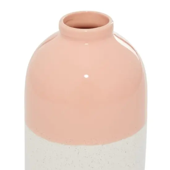 Pink Ceramic Modern Vase, 10" x 6" x 6" {4}