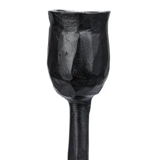 Hello Honey&reg; 24" Tall Black Hand-Forged Metal Taper Holder {8}