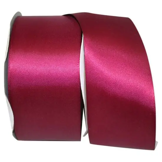 JAM Paper 2.5'' x 50yd. Double Face Satin Ribbon Wine {1}
