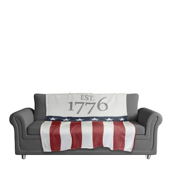 Est. 1776 Coral Fleece Blanket {4}