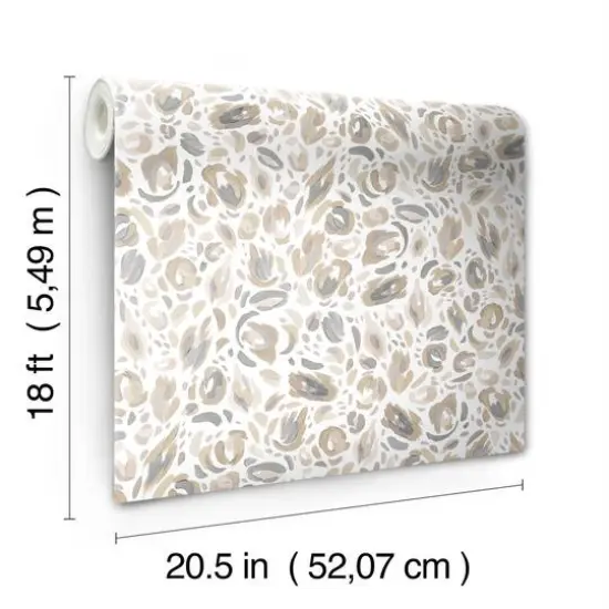 RoomMates Neutral Brushstroke Leopard Peel & Stick Wallpaper {8}
