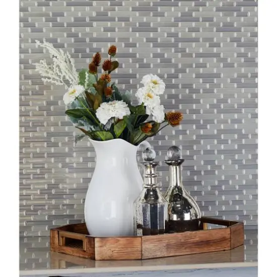 Light Brown Wood Traditional Tray Set {6}