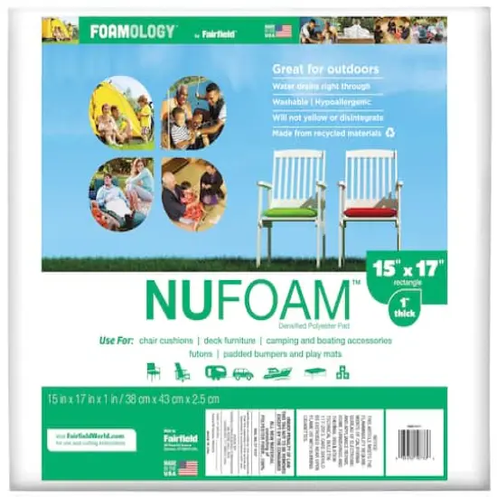 Foamology&reg; NuFoam&trade; Polyester Pad, 15" x 17" x 1" {1}