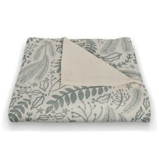 Green Winter Pattern 50" x 60" Coral Fleece Blanket {3}