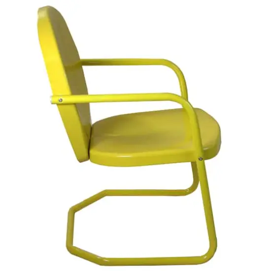34" Outdoor Retro Tulip Armchair Yellow {5}
