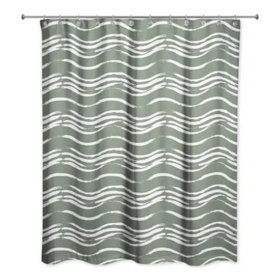 Waves Shower Curtain Sage {3}