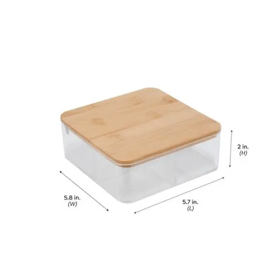 Simplify Bamboo Lid & Mirror Clear 3 Compartment Organizer {3}