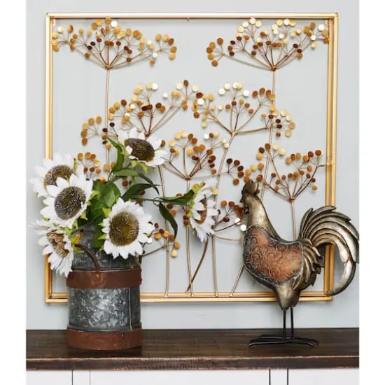 28" Gold Modern Floral Wall D&eacute;cor {8}