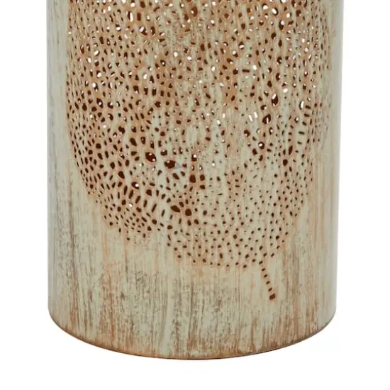 Set of 3 Metal Eclectic Lantern, 6", 9", 12 Large Gold Leaf {4}