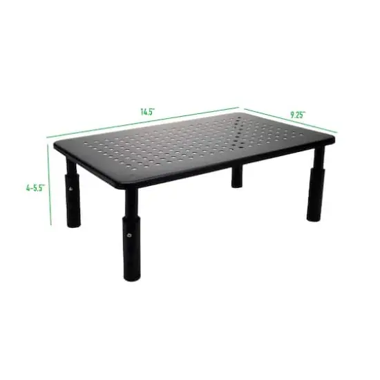 Mind Reader Black Adjustable Monitor Stand with Ventilated Metal Platform, 2ct. {4}