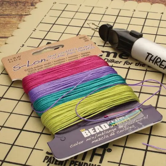 The Beadsmith&reg; S-Lon&reg; 0.5mm Mixed Color Bead Cord Bright Mix {5}