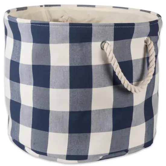 DII&reg; Medium Buffalo Check Polyester Rectangle Bin Navy/Off White {4}