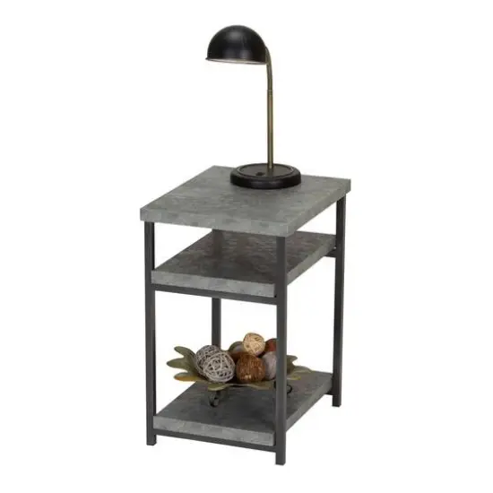 Household Essentials Jamestown 2-Shelf End Table Gray {8}