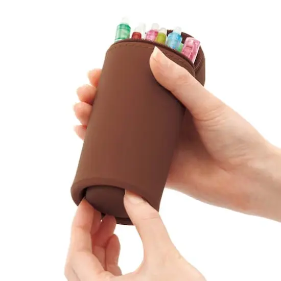 PuniLabo 9" Stand Up Silicone Animal Pen Case Brown Bear {4}