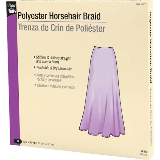 Dritz&reg; White Polyester Horsehair Braid, 0.5'' x 5yd. {1}