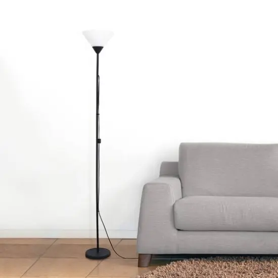 Simple Designs 70" Torchiere Floor Lamp Black {5}
