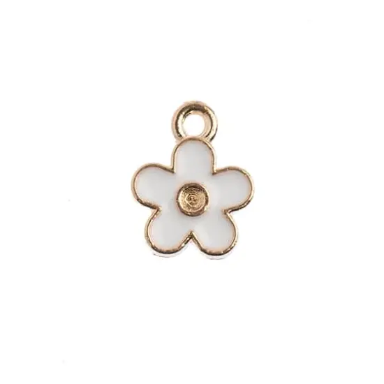 John Bead Sweet & Petite Small Flower Charms, 10ct. White {1}