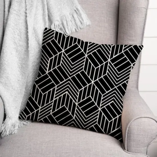 Hatch Chevron Indoor/Outdoor Pillow Black {3}