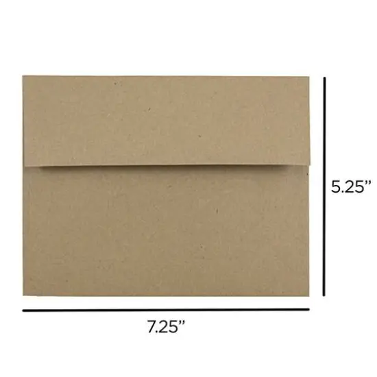 JAM Paper 5" x 7" Brown Kraft Paper Bag Premium Invitation Envelopes {4}